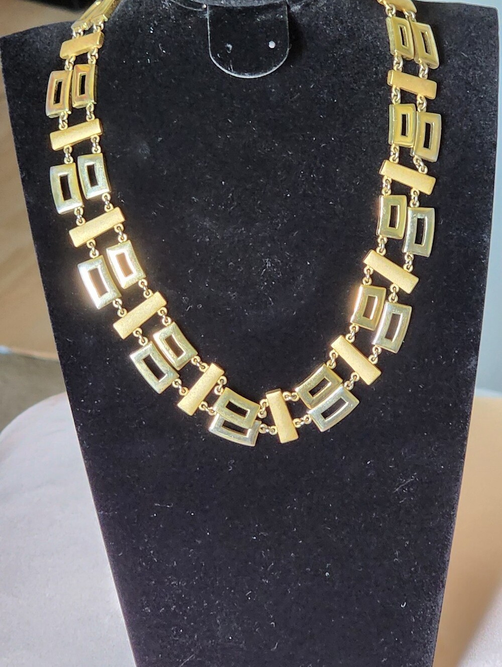 Napier Gold Bold Geometric Link Necklace
